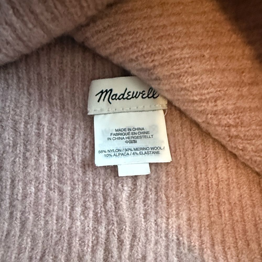 Madewell Coziest Yarn Wool Blend Knit Pink Beanie One Size - Picture 5 of 5